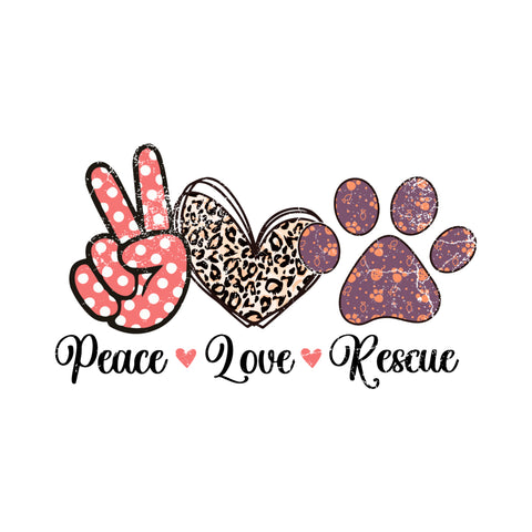 Peace Love Rescue Trending Svg Digital Diy Crafts Svg Files For Cricut, Silhouette Sublimation Files