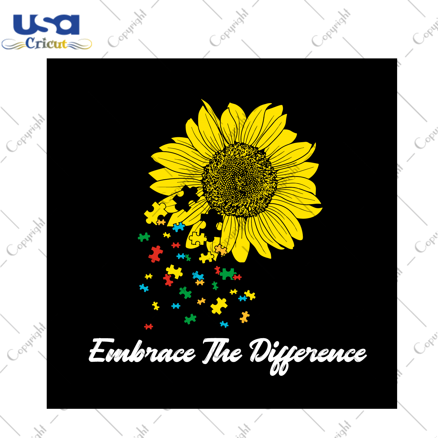 Autism Gift, Embrace The Difference Diy Crafts Svg Files For Cricut, Silhouette Sublimation Files