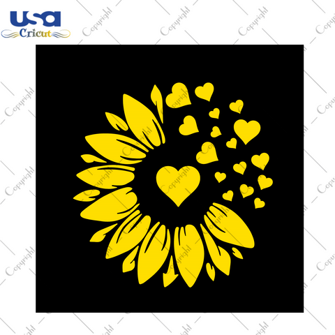 Sunflower Heart Images Gift Diy Crafts Svg Files For Cricut, Silhouette Sublimation Files