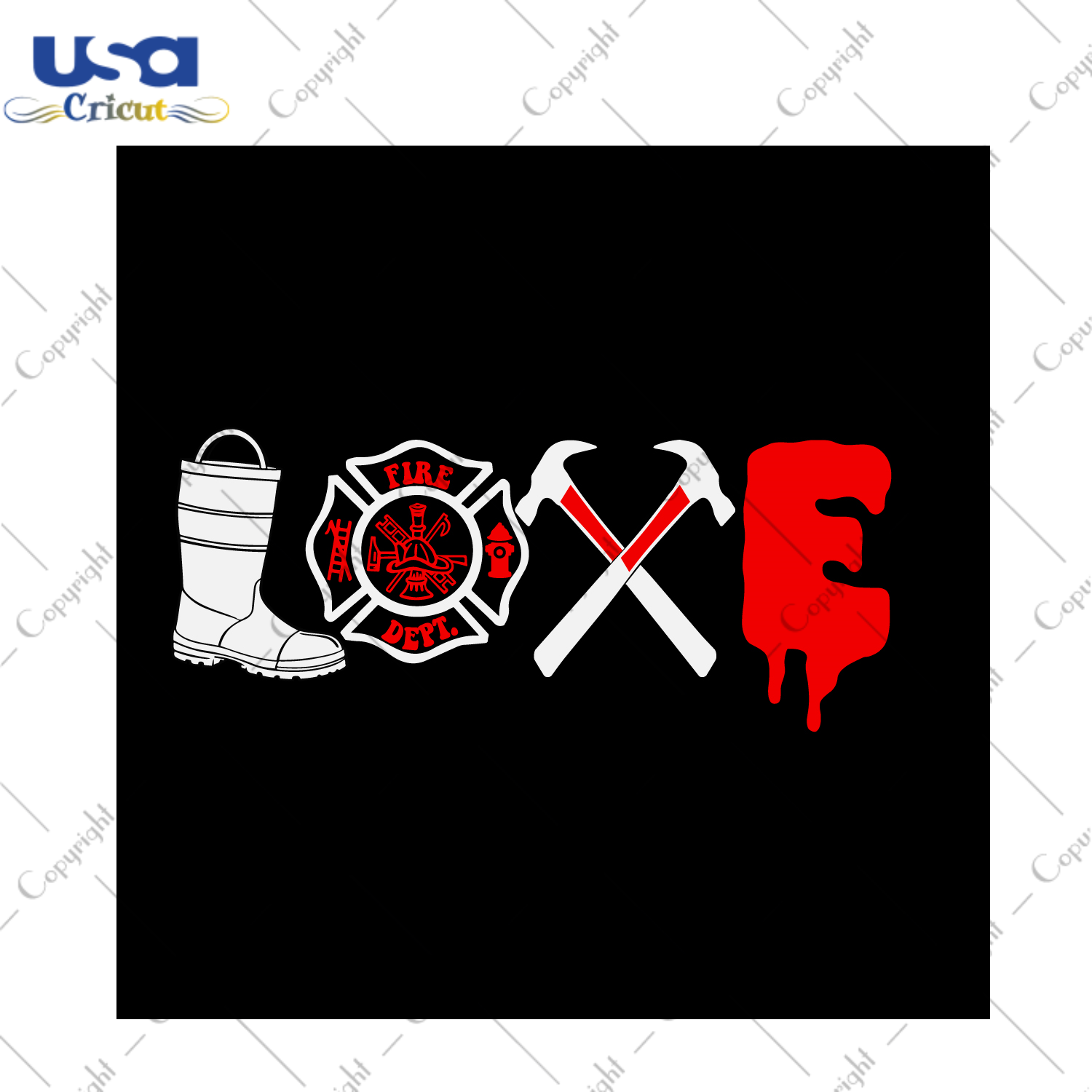 Firefighter Fire Dept Love Gift Diy Crafts Svg Files For Cricut, Silhouette Sublimation Files