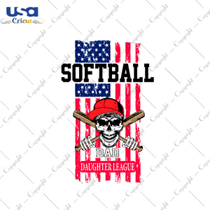 Father's Day Gift, Softball American Skull Flag Diy Crafts Svg Files For Cricut, Silhouette Sublimation Files