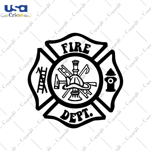 Firefighter Fire Dept Images Diy Crafts Svg Files For Cricut, Silhouette Sublimation Files