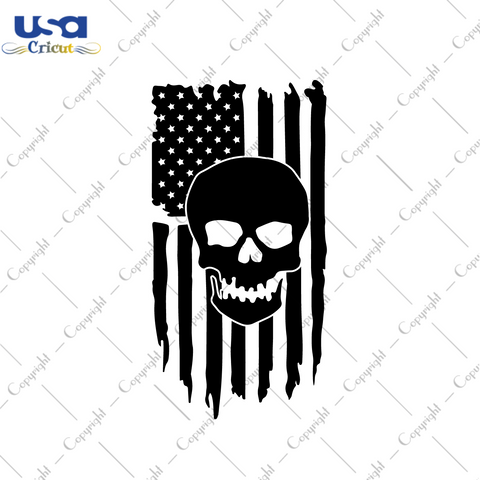 American Flag Skull USA Vector Images Gift Diy Crafts Svg Files For Cricut, Silhouette Sublimation Files