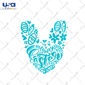 Happy Easter Bunny Head Gift Diy Crafts Svg Files For Cricut, Silhouette Sublimation Files