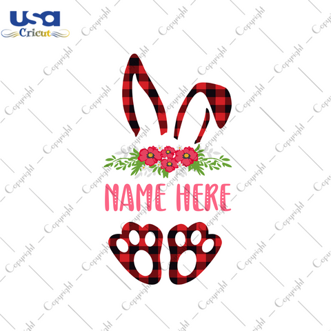 Easter Bunny Pattern Name Gift Diy Crafts Svg Files For Cricut, Silhouette Sublimation Files