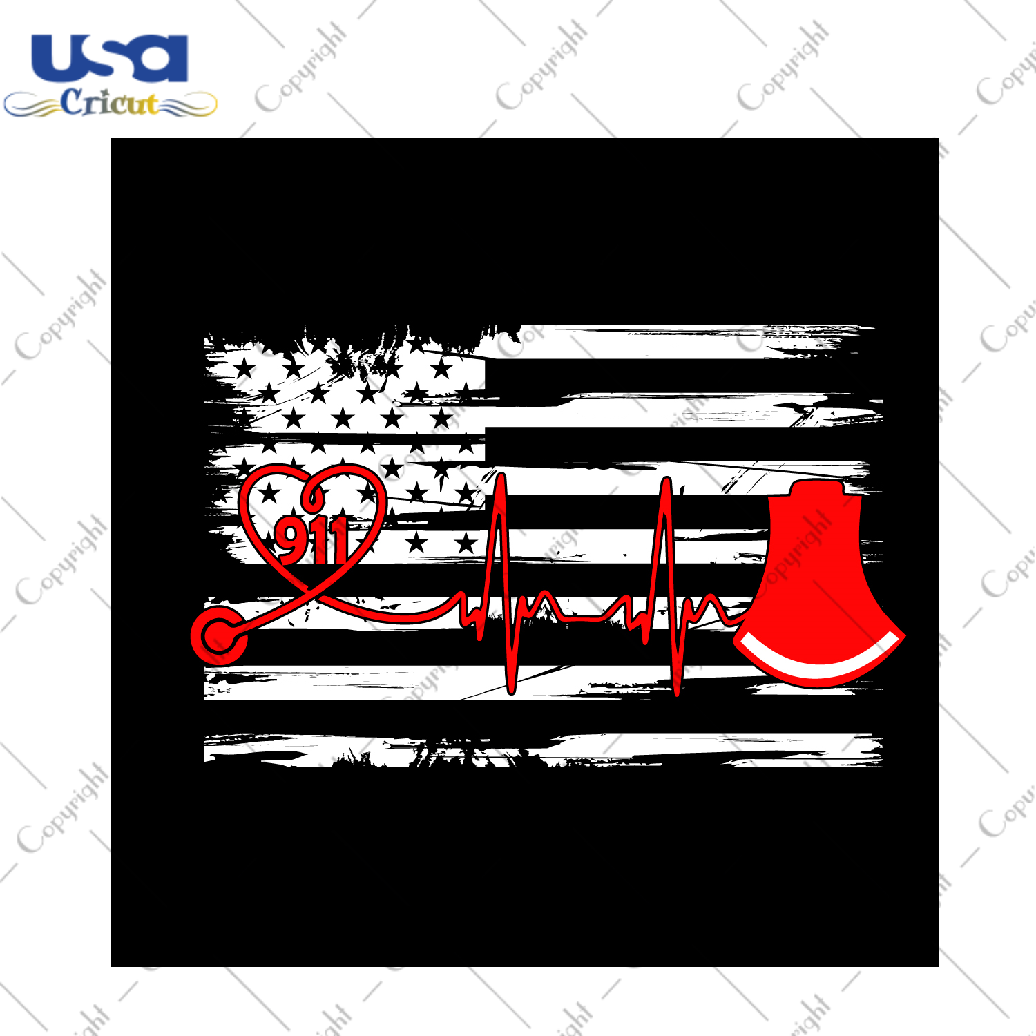 Firefighter 911 Flag Gift Diy Crafts Svg Files For Cricut, Silhouette Sublimation Files