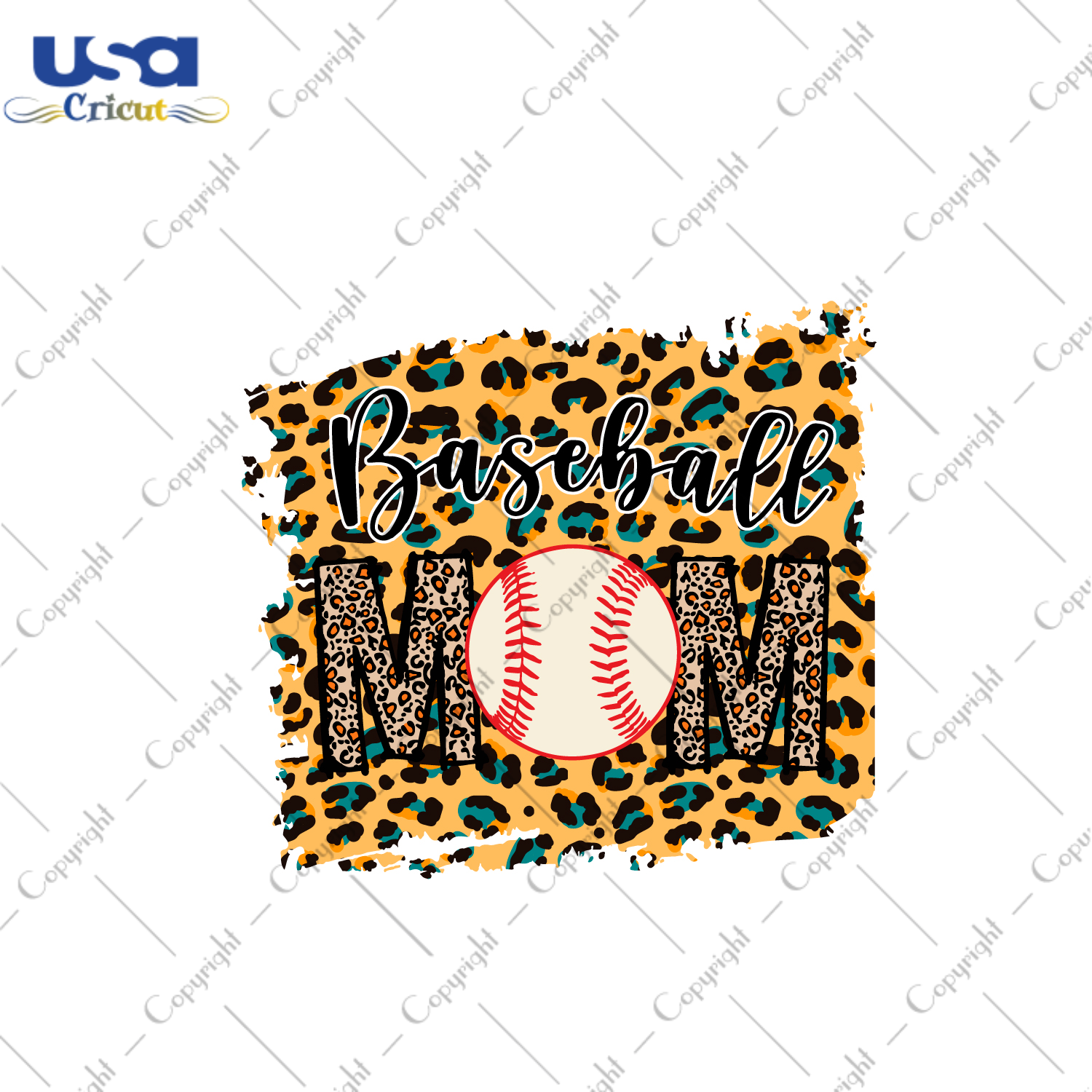 Mother's Day Gift, Baseball Mom Leopard Pattern Print Diy Crafts Svg Files For Cricut, Silhouette Sublimation Files