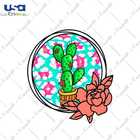 FLoral Cactus Vector SVG Gift Diy Crafts Svg Files For Cricut, Silhouette Sublimation Files