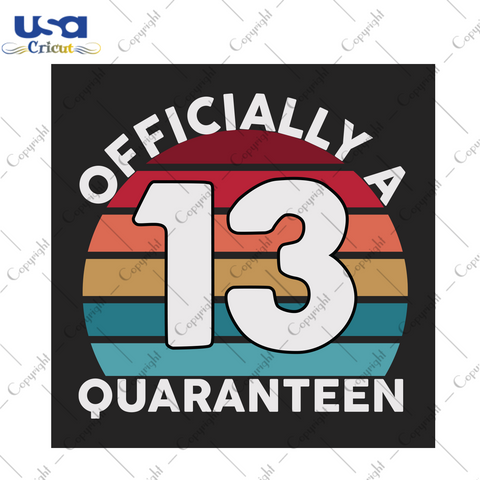 13th Birthday Officially a Quaranteen Teenager 13 Years Old Birthday Gift Diy Crafts Svg Files For Cricut, Silhouette Sublimation Files