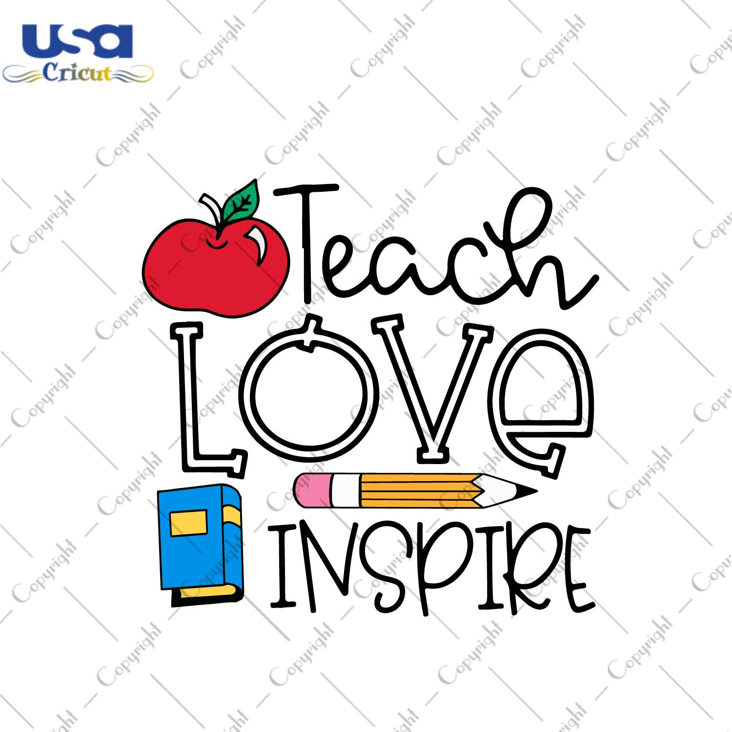 Teacher Gift, Teach Love Inspire Diy Crafts Svg Files For Cricut, Silhouette Sublimation Files