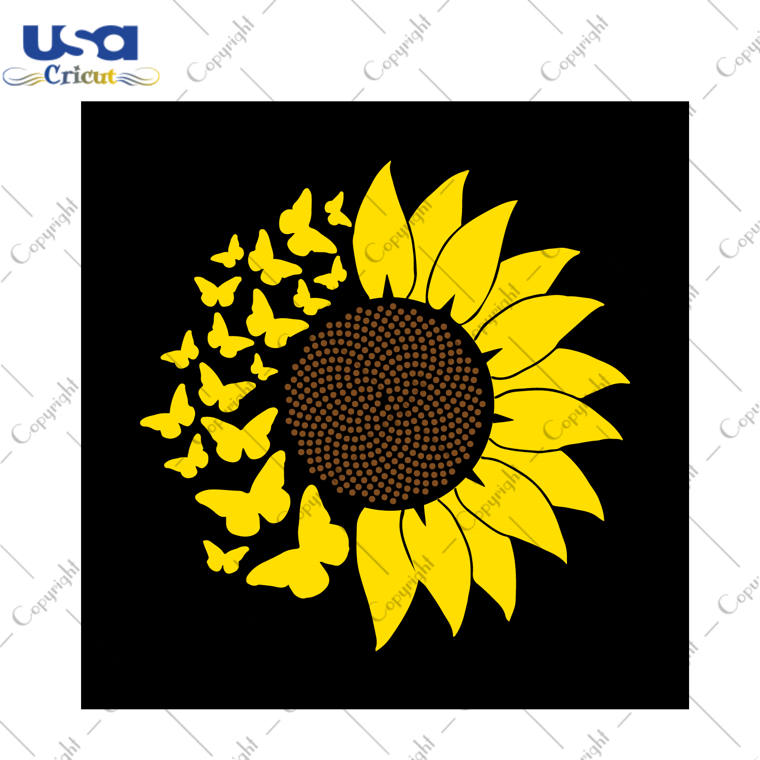 Butterfly Sunflower Silhouette SVG Gift Diy Crafts Svg Files For Cricut, Silhouette Sublimation Files