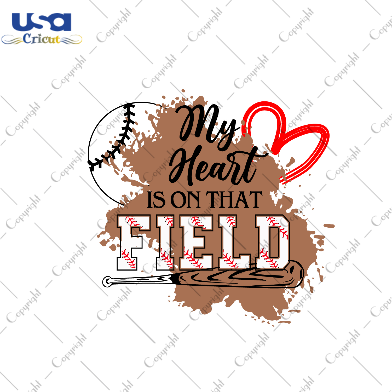 Baseball Lover Gift, My Heart Is On That Field Diy Crafts Svg Files For Cricut, Silhouette Sublimation Files