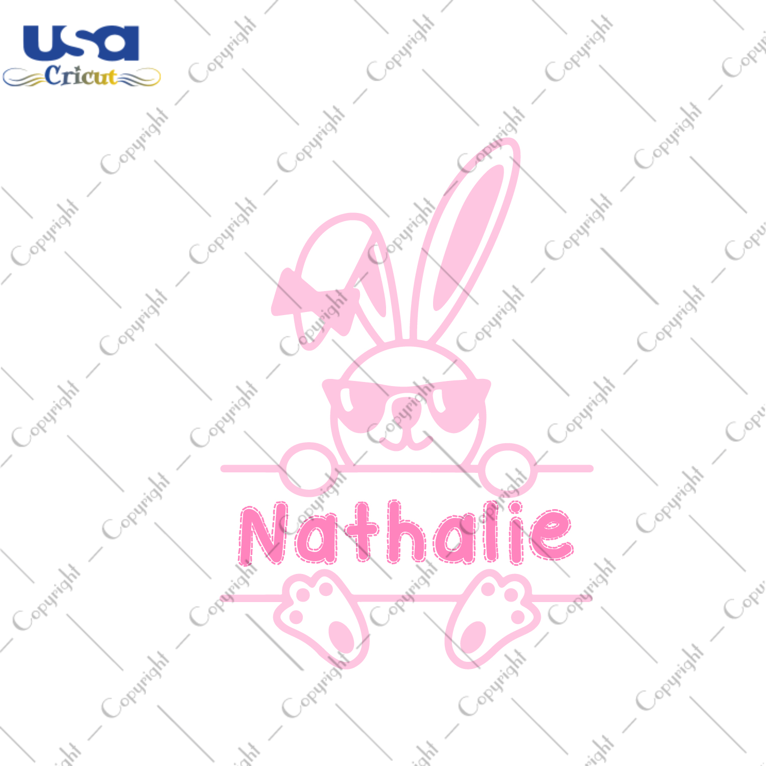 Easter Day Gift, Bunny Nathalie Girl Name Diy Crafts Svg Files For Cricut, Silhouette Sublimation Files