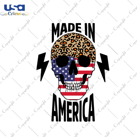 Made In America Skull Gift Diy Crafts Svg Files For Cricut, Silhouette Sublimation Files