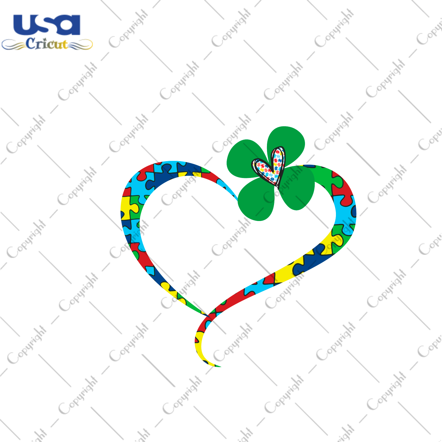 Autism St Patricks Day Clover Diy Crafts Svg Files For Cricut, Silhouette Sublimation Files