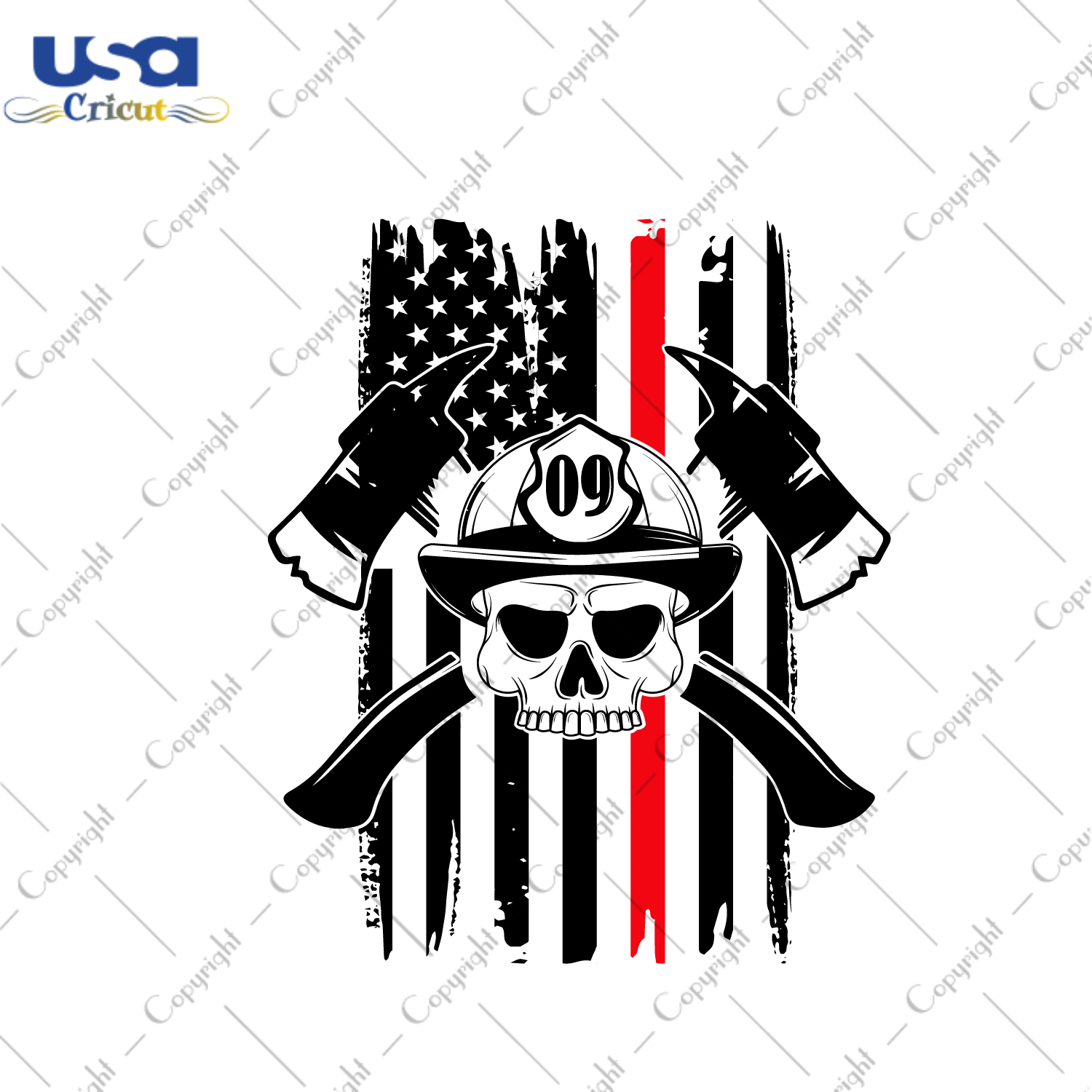 Firefighter Skull American Flag Images Diy Crafts Svg Files For Cricut, Silhouette Sublimation Files