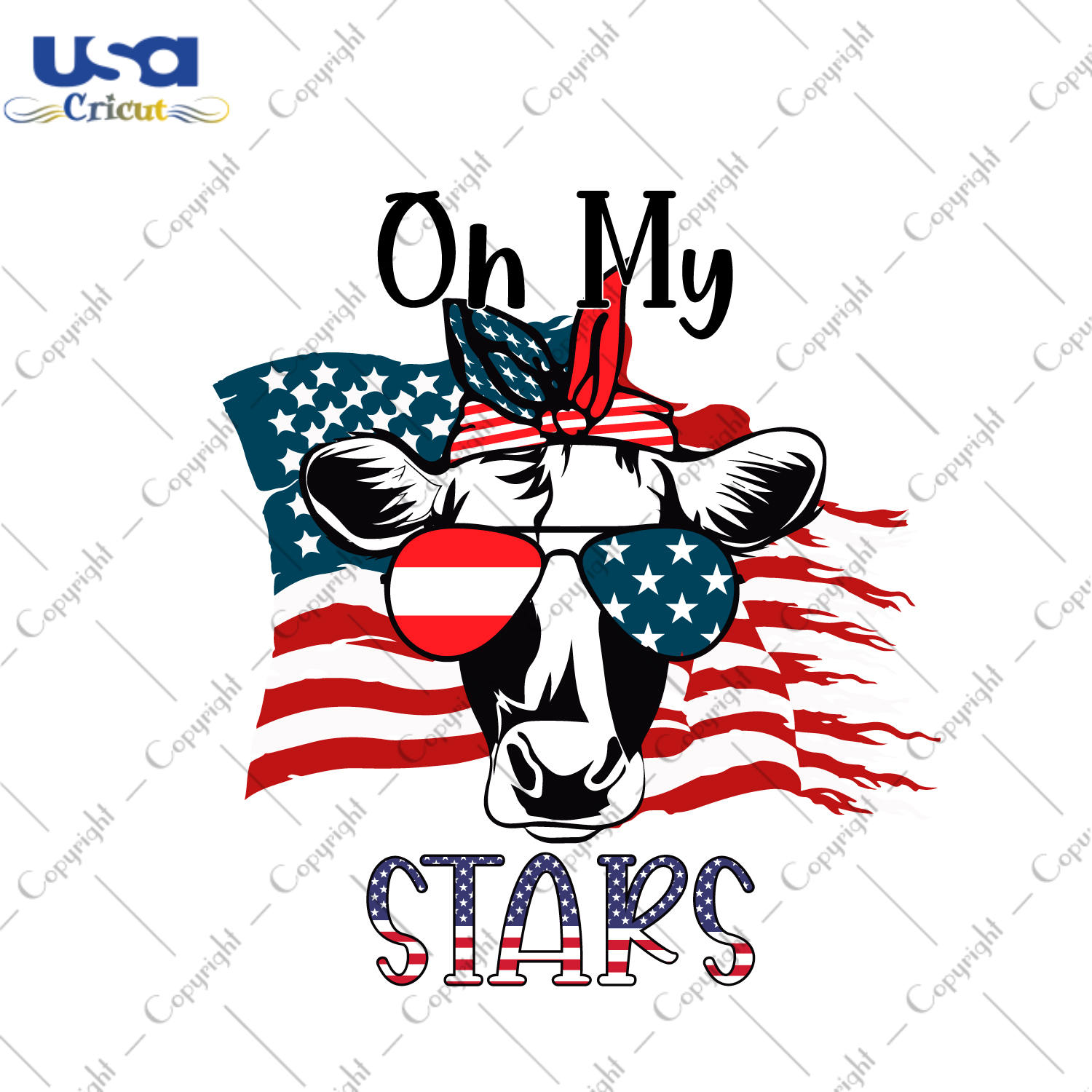 American Cow Flag Gift, Oh My Stars Diy Crafts Svg Files For Cricut, Silhouette Sublimation Files