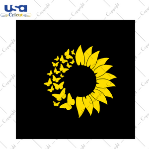 Butterfly Sunflower Vector SVG Gift Diy Crafts Svg Files For Cricut, Silhouette Sublimation Files