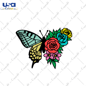 Butterfly Flower Silhouette SVG Gift Diy Crafts Svg Files For Cricut, Silhouette Sublimation Files