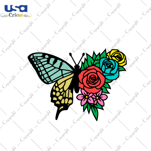 Butterfly Flower Silhouette SVG Gift Diy Crafts Svg Files For Cricut, Silhouette Sublimation Files