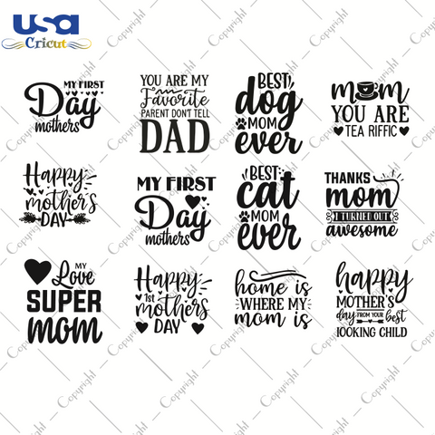 Mother's Day Bundles, Mother Day Svg, Happy Mother Day's,Diy Crafts SVG Files For Cricut, Silhouette Sublimation Files, Cameo Htv Prints, Shirt Design Ideas - USA Cricut