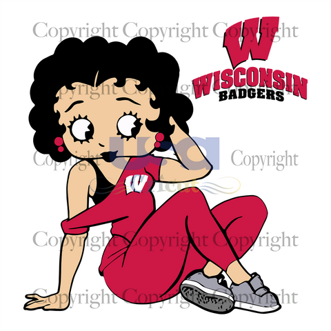 Wisconsin Badgers Svg, Sport Svg, Wisconsin Badgers Betty Boop Svg, SVG files for cricut Instant Download Version - USA Cricut