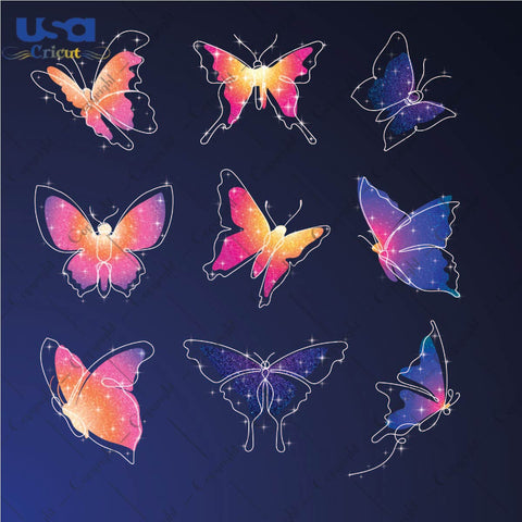 9 Layered Butterflies Bundle Silhouette Diy Crafts Svg Files For Cricut, Silhouette Sublimation Files