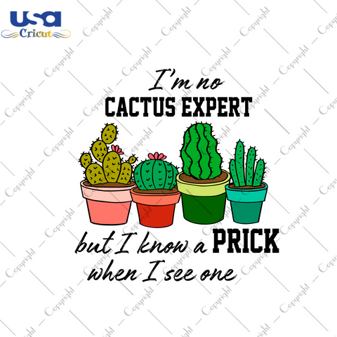 Cactus Funny Quote Gift, Im No Cactus Expert Diy Crafts Svg Files For Cricut, Silhouette Sublimation Files