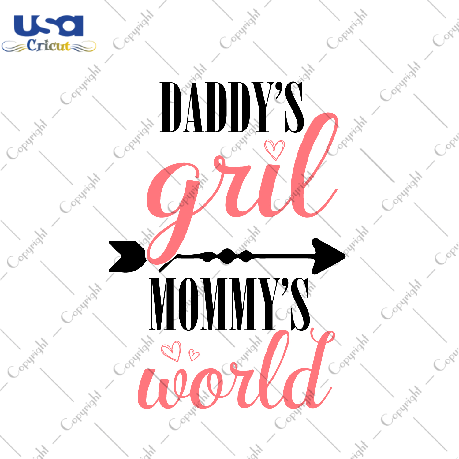 Father's Day Gift, Daddy's Girl Mommy's World Diy Crafts Svg Files For Cricut, Silhouette Sublimation Files