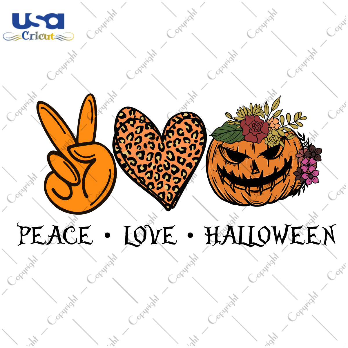 Peace Love HAlloween Svg, Halloween Quote SVG Images Diy Crafts Svg Files For Cricut, Silhouette Sublimation Files