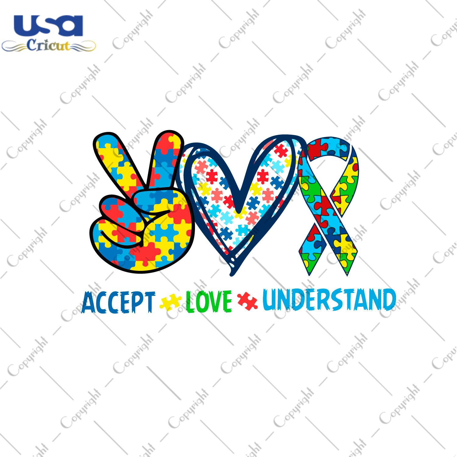 Autism Awareness Gift, Accept Love Understand Diy Crafts Svg Files For Cricut, Silhouette Sublimation Files