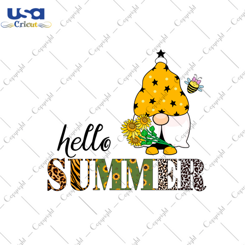 Hello Summer Gnome Gift Diy Crafts Svg Files For Cricut, Silhouette Sublimation Files