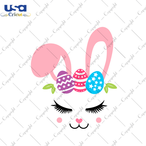 Easter Day Gift, Cute Rabbit Face Diy Crafts Svg Files For Cricut, Silhouette Sublimation Files