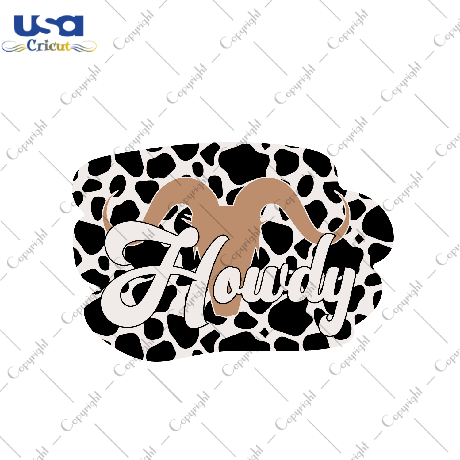 Howdy Cow Pattern Print Gift Diy Crafts Svg Files For Cricut, Silhouette Sublimation Files