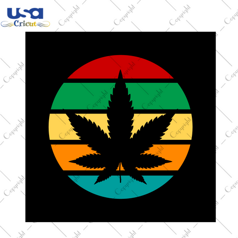 Vintage Cannabis Weed Leaf Gift Diy Crafts Svg Files For Cricut, Silhouette Sublimation Files