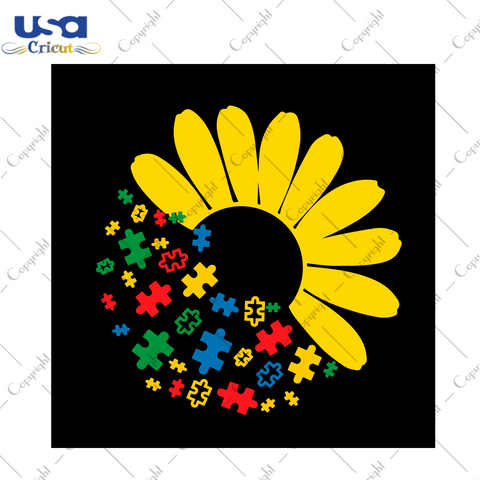 Autism Puzzle Sunflower Gift Diy Crafts Svg Files For Cricut, Silhouette Sublimation Files