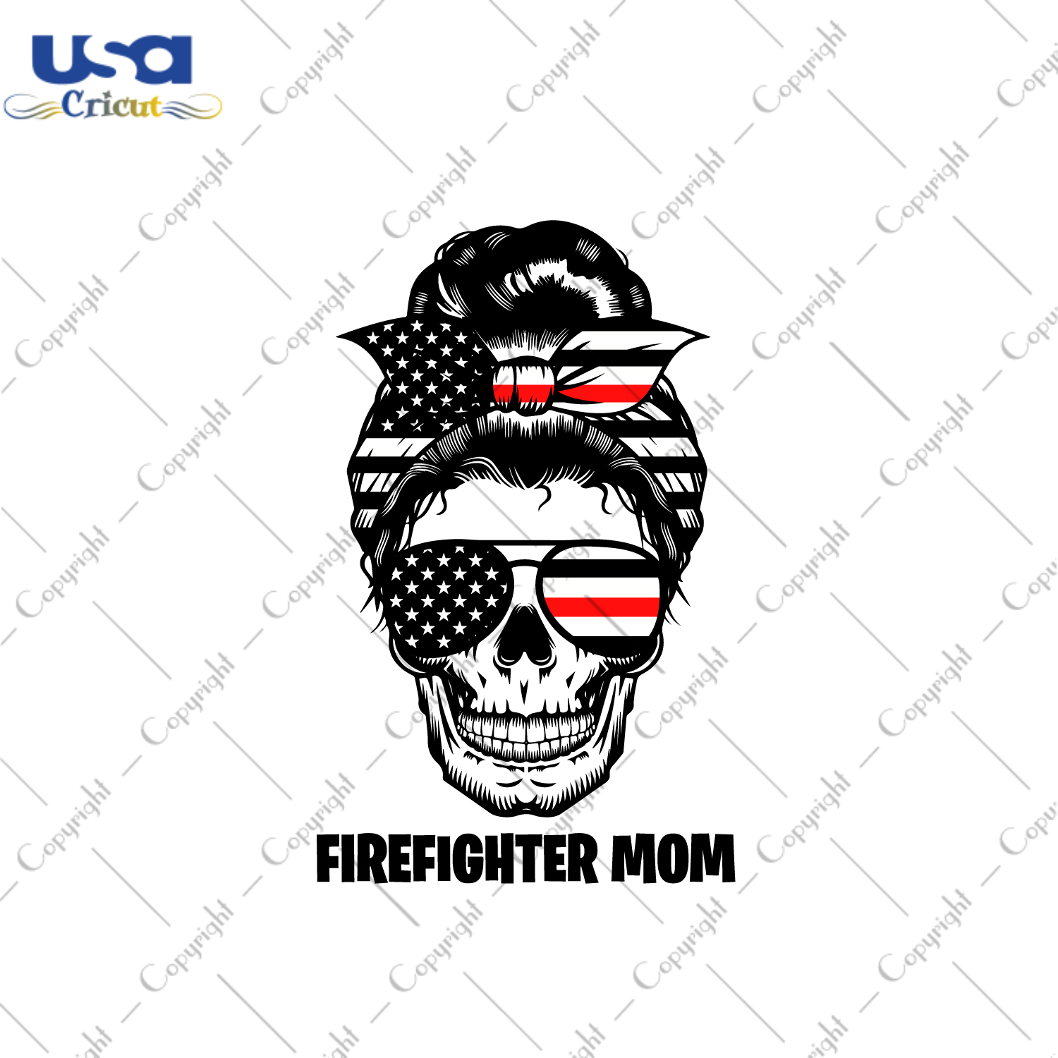 irefighter Mom Skull Images Gift Diy Crafts Svg Files For Cricut, Silhouette Sublimation Files