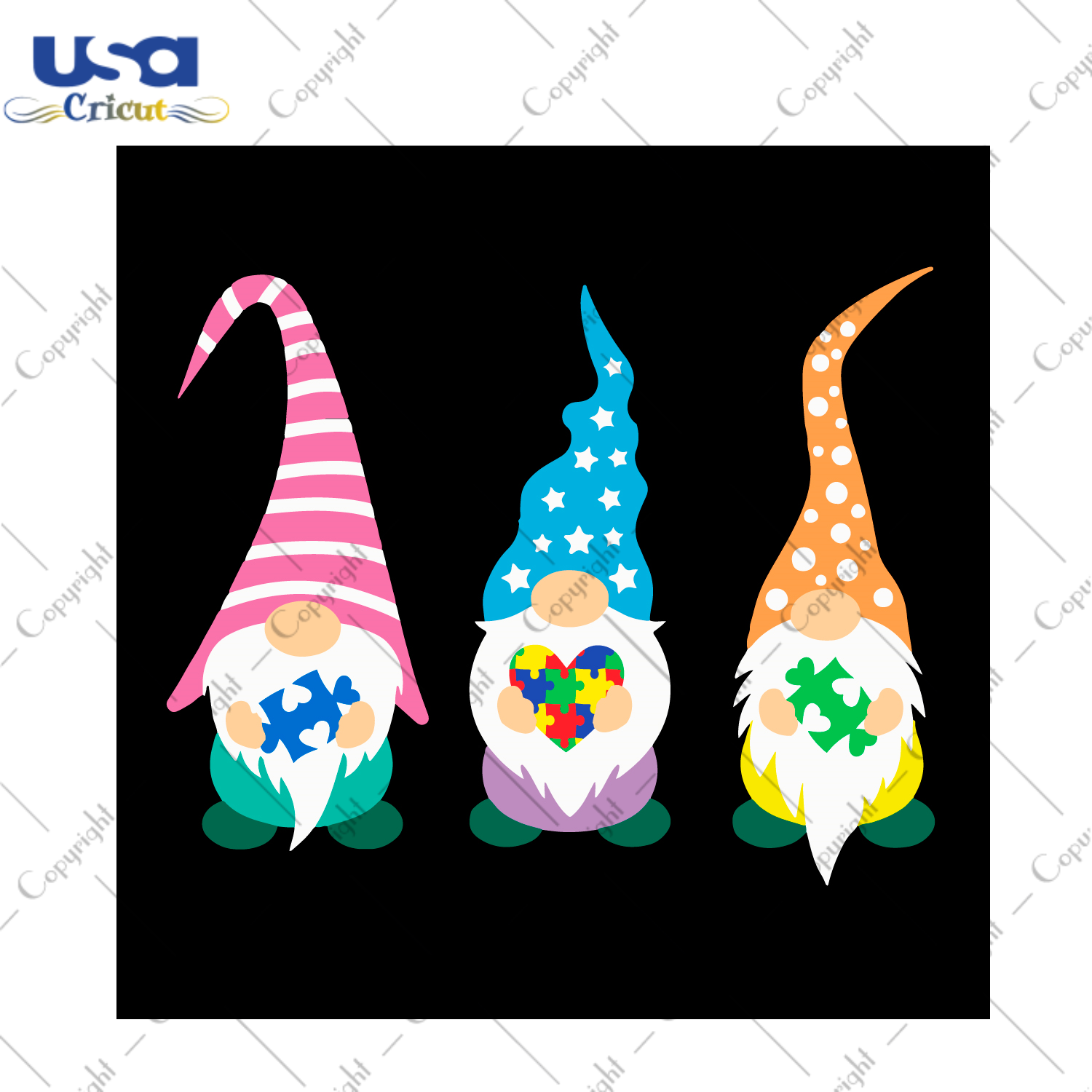 Autism Puzzle Gnomies Gift Diy Crafts Svg Files For Cricut, Silhouette Sublimation Files