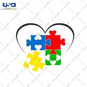 Autism Awareness Heart Gift Diy Crafts Svg Files For Cricut, Silhouette Sublimation Files