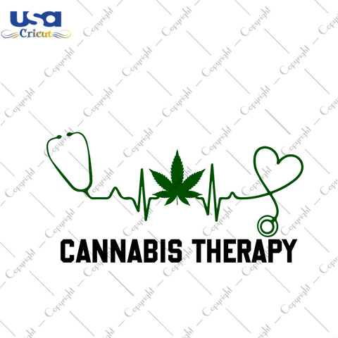 Cannabis Therapy Heartbeat Gift Diy Crafts Svg Files For Cricut, Silhouette Sublimation Files