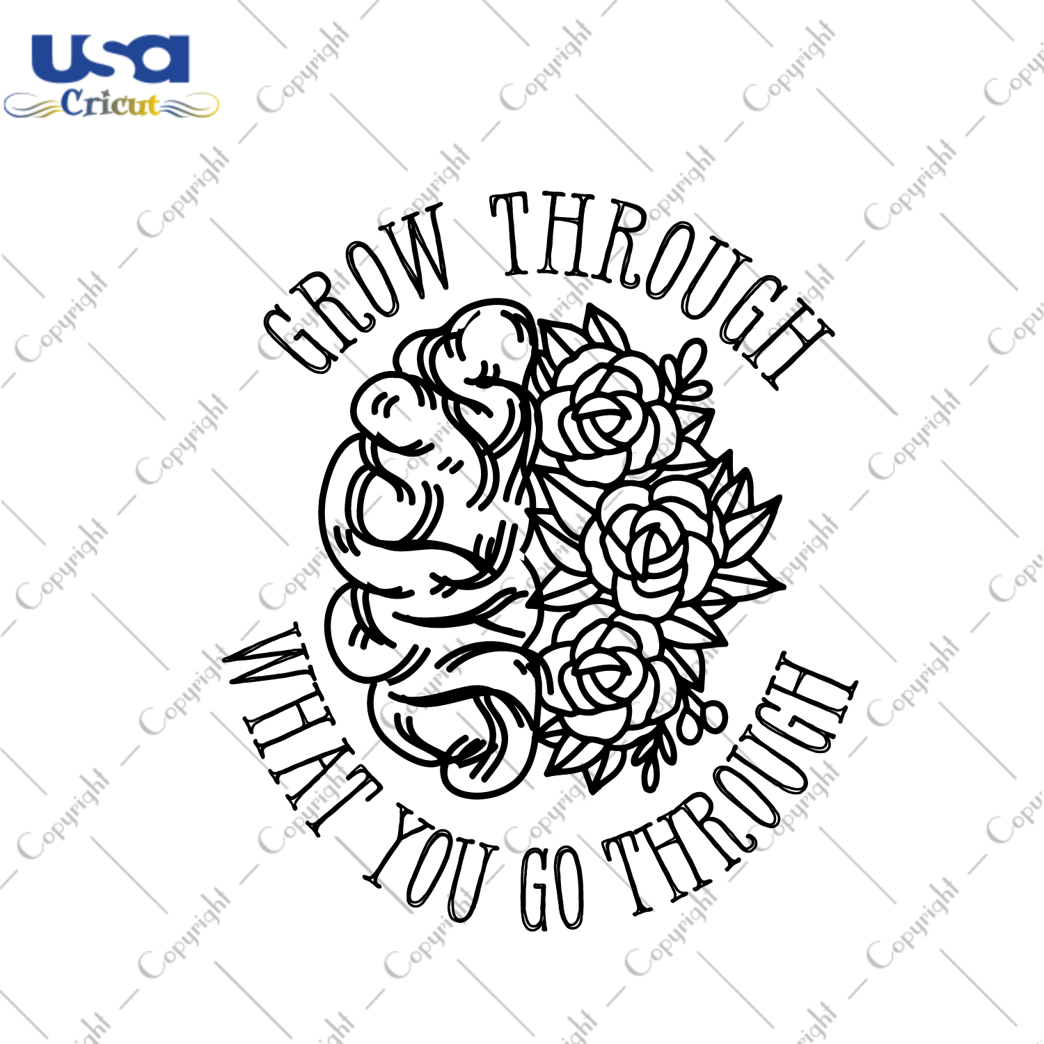 Mental Health Gift, Grow Through What You Go Through Diy Crafts Svg Files For Cricut, Silhouette Sublimation Files