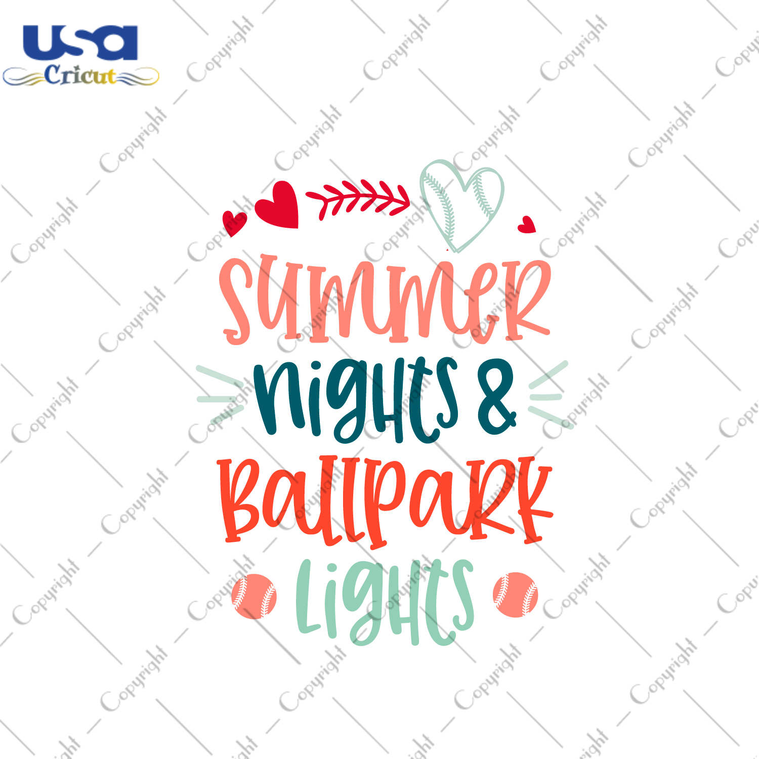 Summer Nights And Ballpark Lights Gift Diy Crafts Svg Files For Cricut, Silhouette Sublimation Files