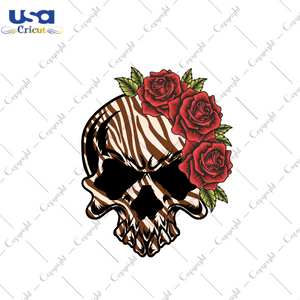 Flower Skull Images Design Diy Crafts Svg Files For Cricut, Silhouette Sublimation Files