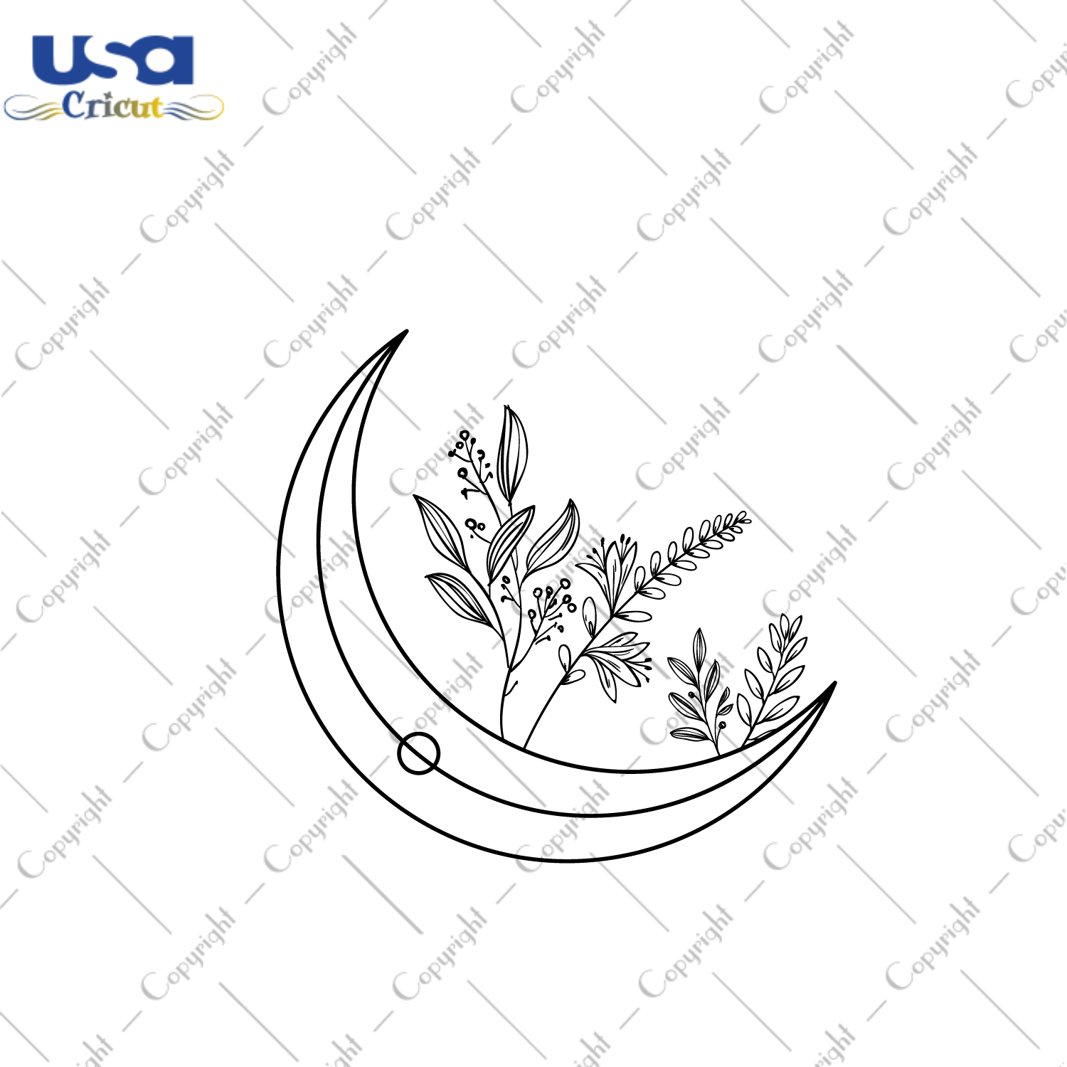 Floral Moon Images Gift Diy Crafts Svg Files For Cricut, Silhouette Sublimation Files