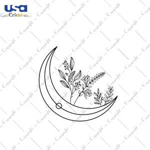 Floral Moon Images Gift Diy Crafts Svg Files For Cricut, Silhouette Sublimation Files