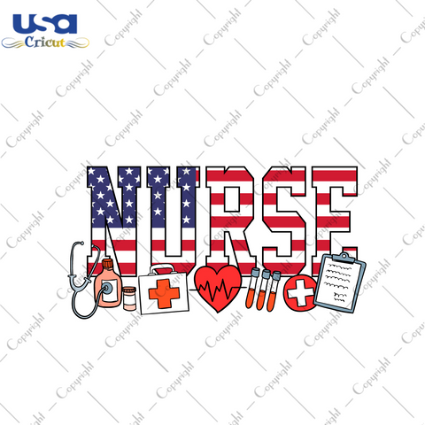 American Nurse Gift Idea Diy Crafts Svg Files For Cricut, Silhouette Sublimation Files