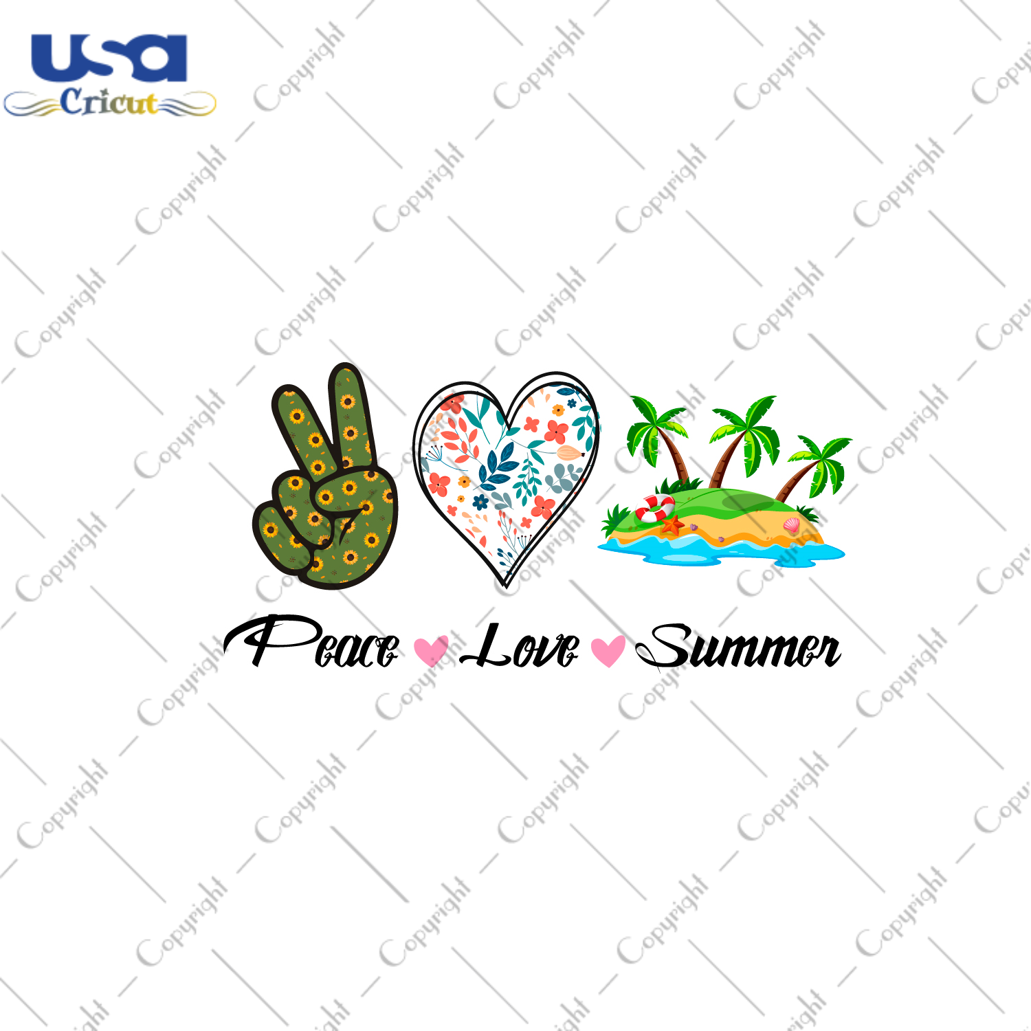 Peace Love Summer Images Gift Diy Crafts Svg Files For Cricut, Silhouette Sublimation Files