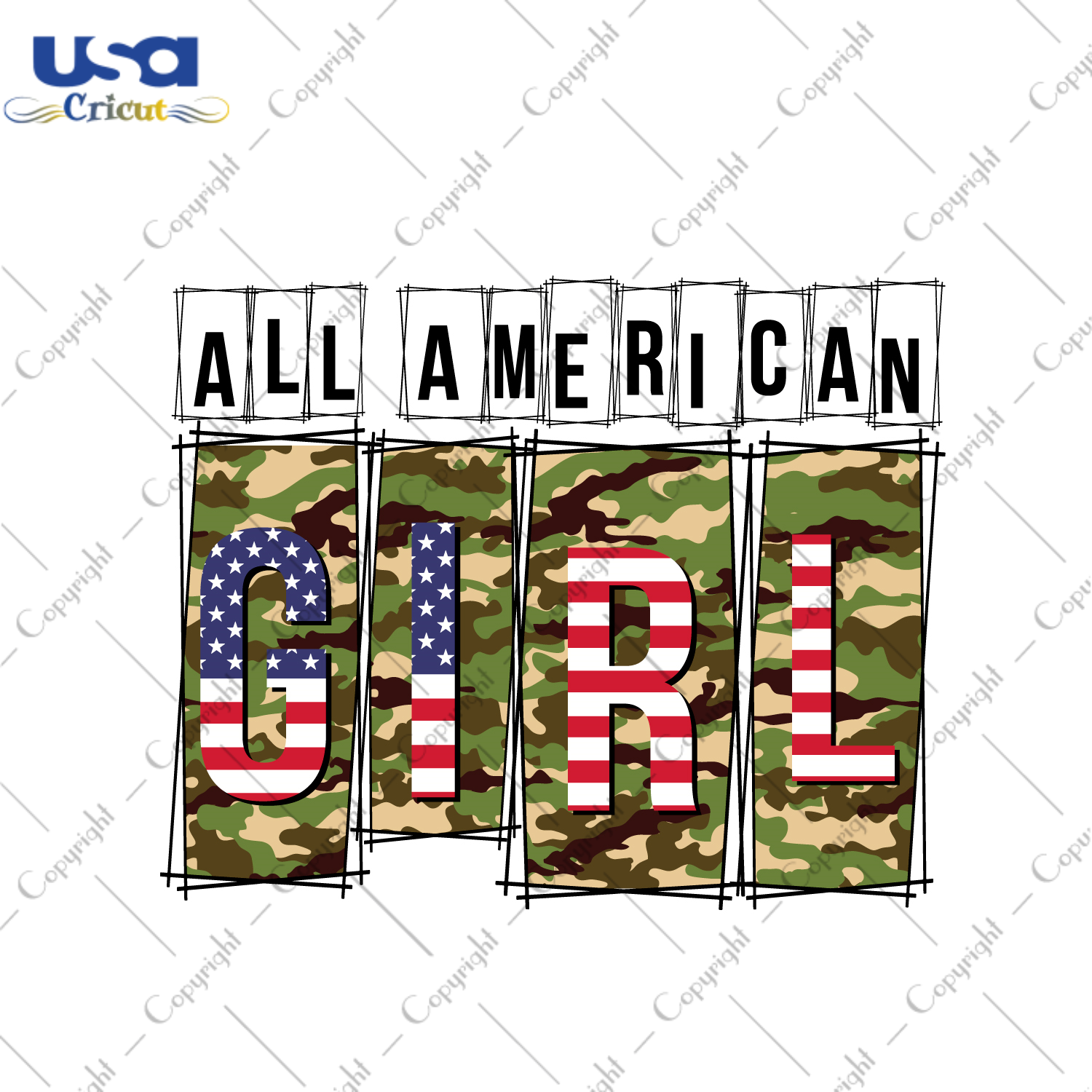 All American Girl Gift Diy Crafts Svg Files For Cricut, Silhouette Sublimation Files