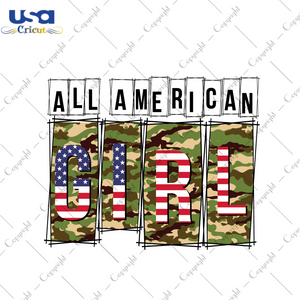 All American Girl Gift Diy Crafts Svg Files For Cricut, Silhouette Sublimation Files