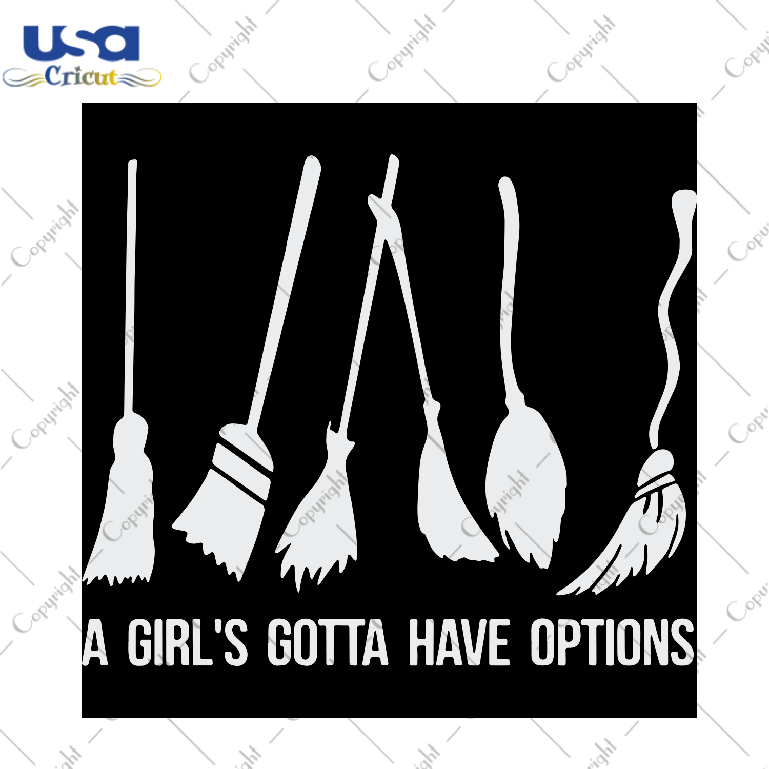 A Girl’s Gotta Have Options, Halloween Svg, Happy Halloween, Halloween Gift, Halloween Shirt, Halloween Icon, Halloween Vector, Broom Svg, Witch Broom, Halloween Broom - USA Cricut